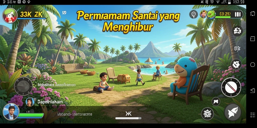 Screenshot utama 33ZK menunjukkan gameplay santai dan menyenangkan.