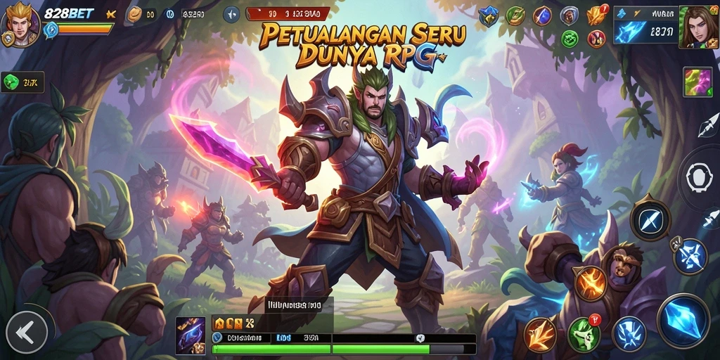 Tangkapan layar menunjukkan aksi mendebarkan dalam game RPG 828BET.