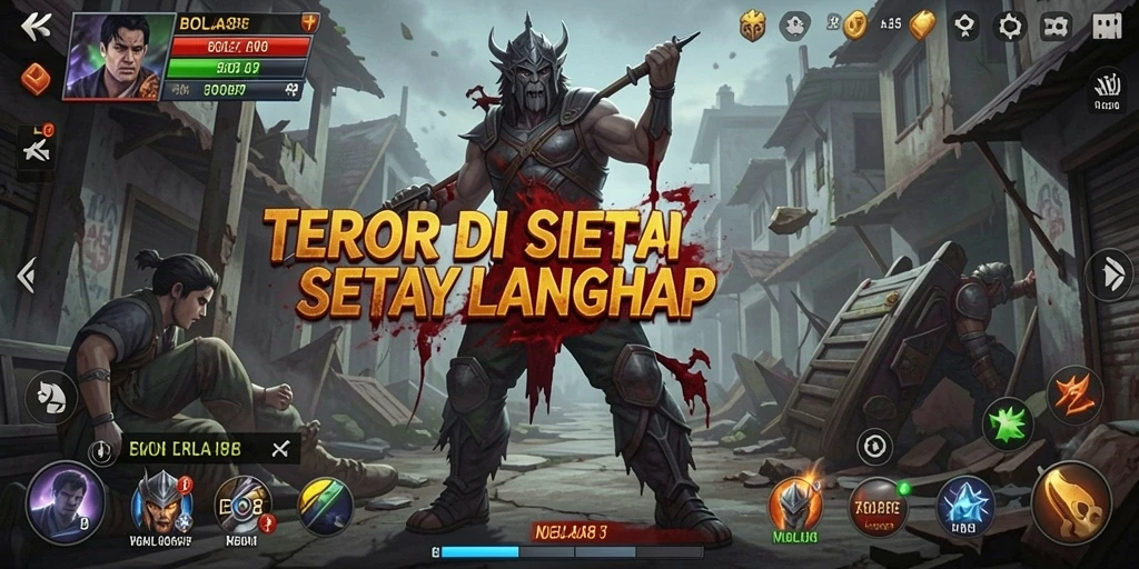 Screenshot gameplay BOLA88 menampilkan suasana mencekam dan karakter menakutkan.