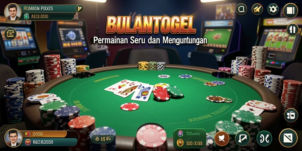 Screenshot gameplay BULANTOGEL menampilkan aksi seru permainan Poker.