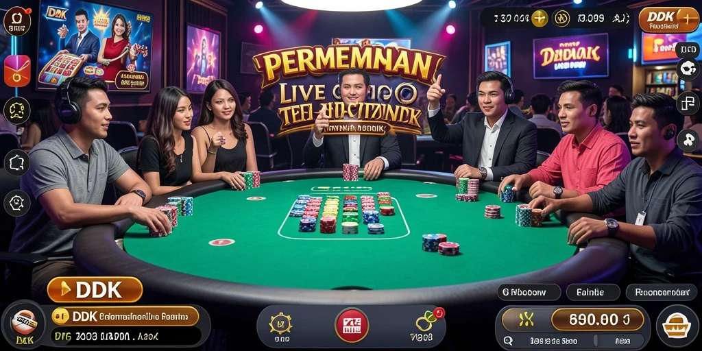 Tampilan gameplay DKK yang menarik dan interaktif dalam Live Casino.