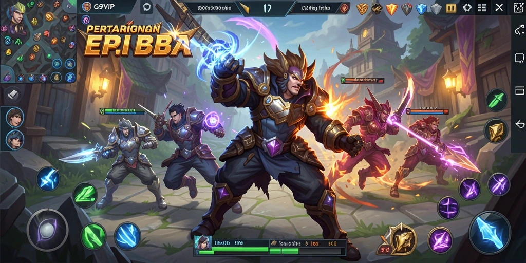 Screenshot menampilkan aksi seru gameplay MOBA di G9VIP.
