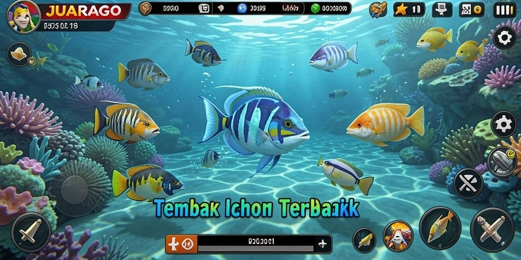 Screenshot JUARAGO menampilkan gameplay menarik saat menangkap ikan.
