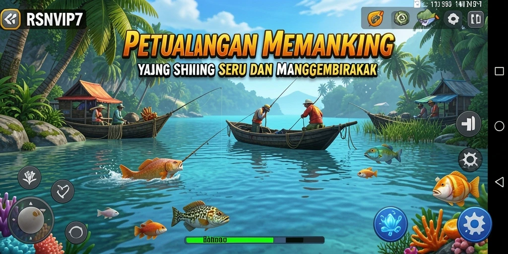 Gameplay RSNVIP7 yang seru dan menegangkan saat memancing.
