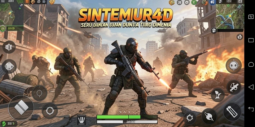Tangkapan layar gameplay SINTE4D menampilkan aksi pertempuran yang intens dan grafis yang mengesankan.